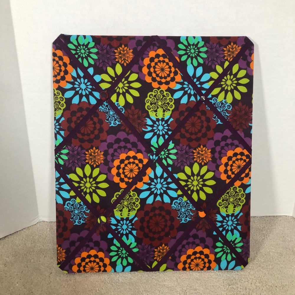 Ribbon Bulletin Board Floral Purple 15 x 18